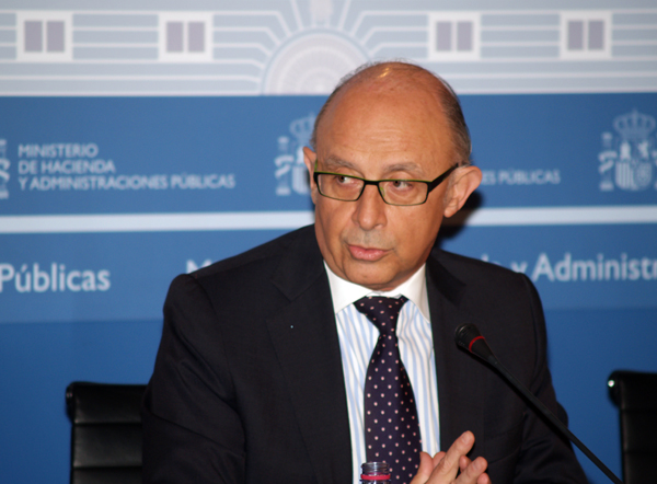 Imagen de la rueda de prensa del ministro de Hacienda y Administraciones Públicas, Cristóbal Montoro