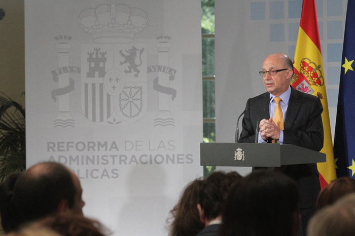 Imagen de la intervención del ministro de Hacienda y Administraciones Públicas, Cristóbal Montoro