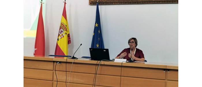 Imagen de la ponencia de la Presidenta de la OIReScon en el III Congreso de Compra Pública Verde y Cambio Climático