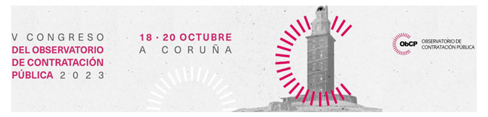 Imagen del logotipo del V Congreso del Observatorio de Contratación Pública. A Coruña