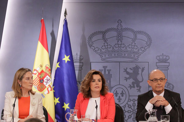 Montoro en la rueda de prensa del Consejo de Ministros