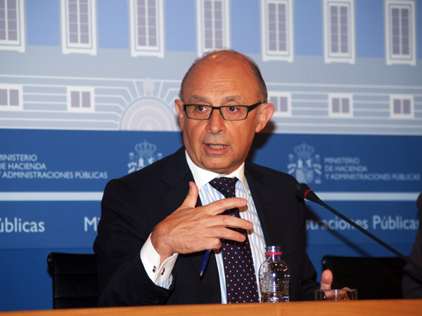 Imagen de la rueda de prensa del ministro de Hacienda y Administraciones Públicas, Cristóbal Montoro
