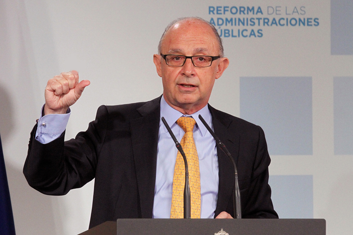 Imagen de la intervención del ministro de Hacienda y Administraciones Públicas, Cristóbal Montoro
