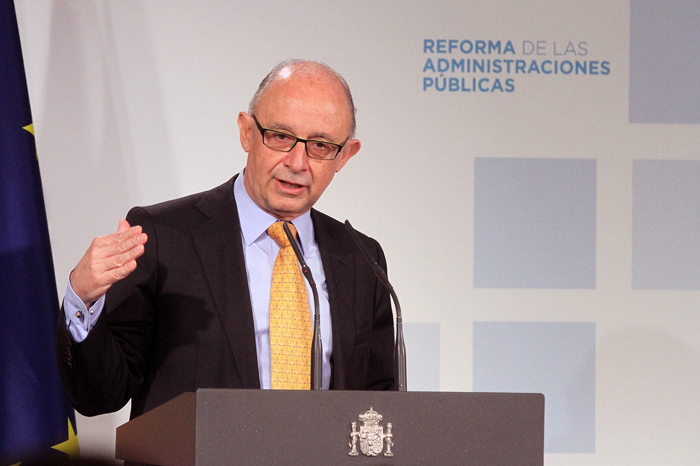 Imagen de la intervención del ministro de Hacienda y Administraciones Públicas, Cristóbal Montoro