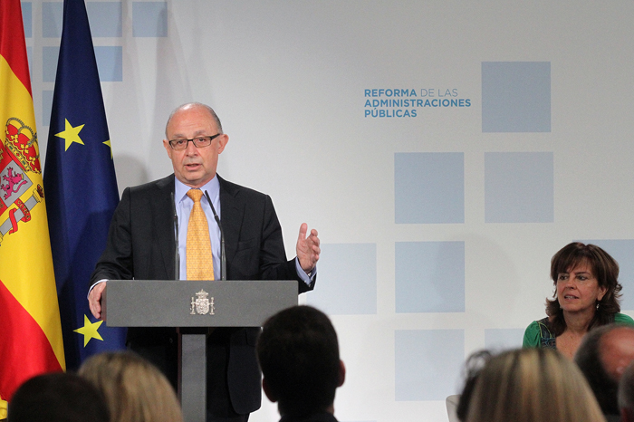 Imagen de la intervención del ministro de Hacienda y Administraciones Públicas, Cristóbal Montoro