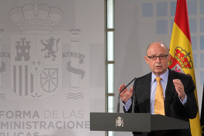Imagen de la intervención del ministro de Hacienda y Administraciones Públicas, Cristóbal Montoro