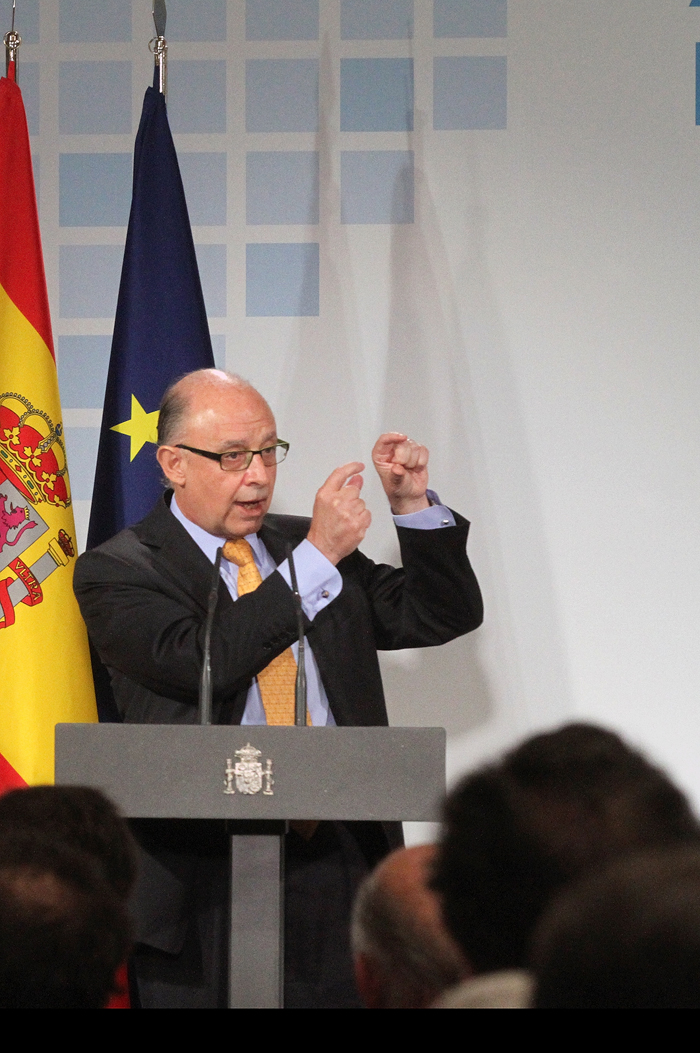 Imagen de la intervención del ministro de Hacienda y Administraciones Públicas, Cristóbal Montoro