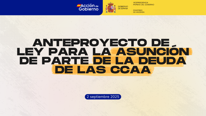 Portada anteproyecto de ley para la asunción de parte de la deuda de las CCAA