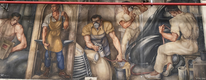 Fragmento del mural de Germán Calvo