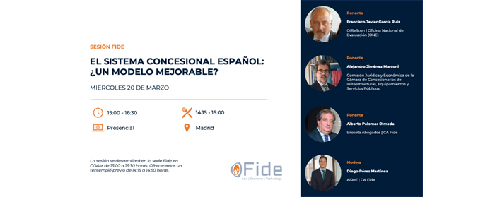 Imagen presentación de la sesión organizada por la Fundación para la Investigación sobre el Derecho y la Empresa (FIDE)
