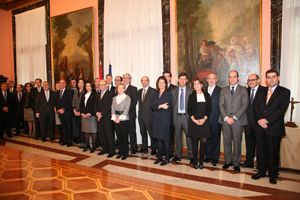 Los nuevos altos cargos con el ministro de Hacienda y Administraciones Públicas, Cristóbal Montoro