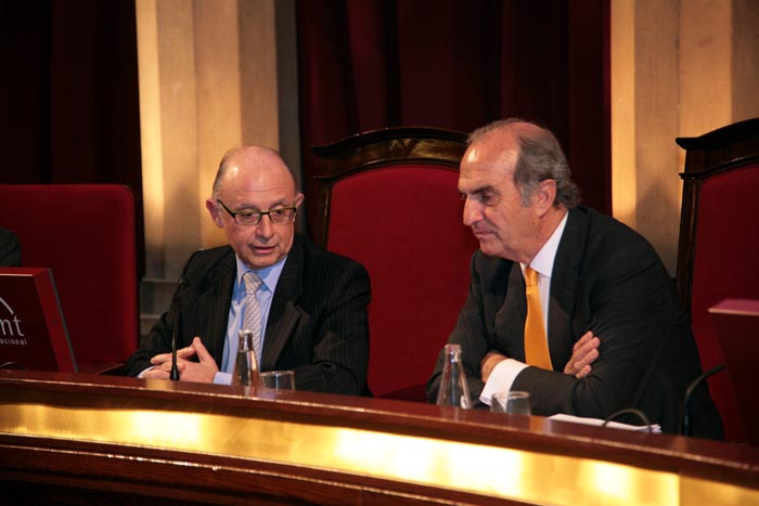 Imagen de Montoro en la asamblea anual de la patronal catalana