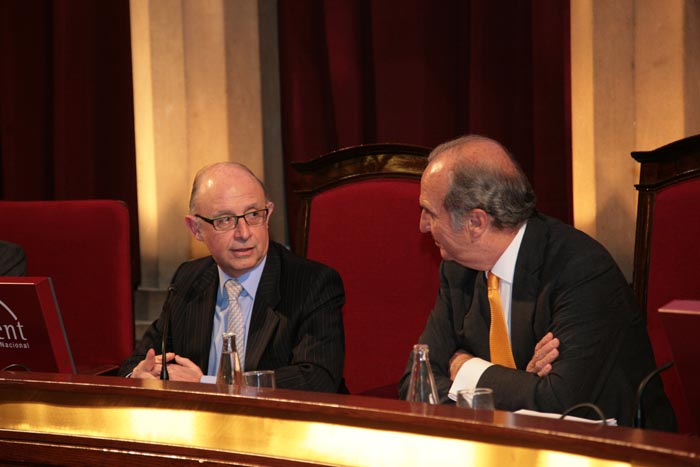 Imagen de Montoro en la asamblea anual de la patronal catalana