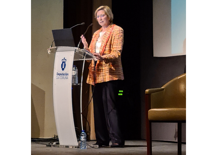 Imagen la de intervención de la Presidenta de la OIReScon en la jornada. 13-03-2023